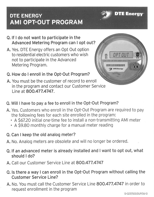 Smart Meter Education Network DTE OptOut Program